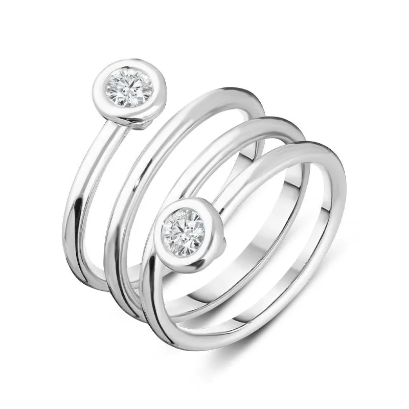 18ct White Gold 0.32ct Diamond Spiral Ring sold by Jura Watches
