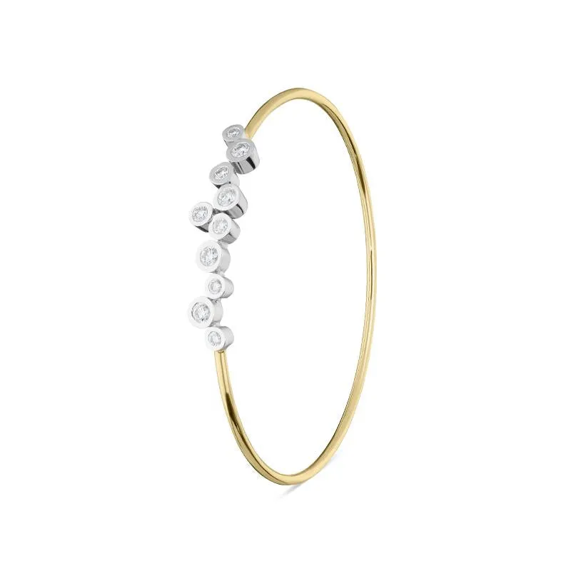 18ct Yellow Gold 0.72ct Diamond Bubbles Bangle sold by Jura Watches