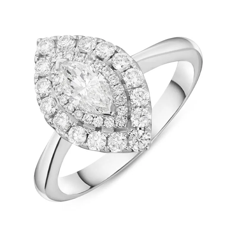 Platinum 0.75ct Diamond Marquise Ring sold by Jura Watches