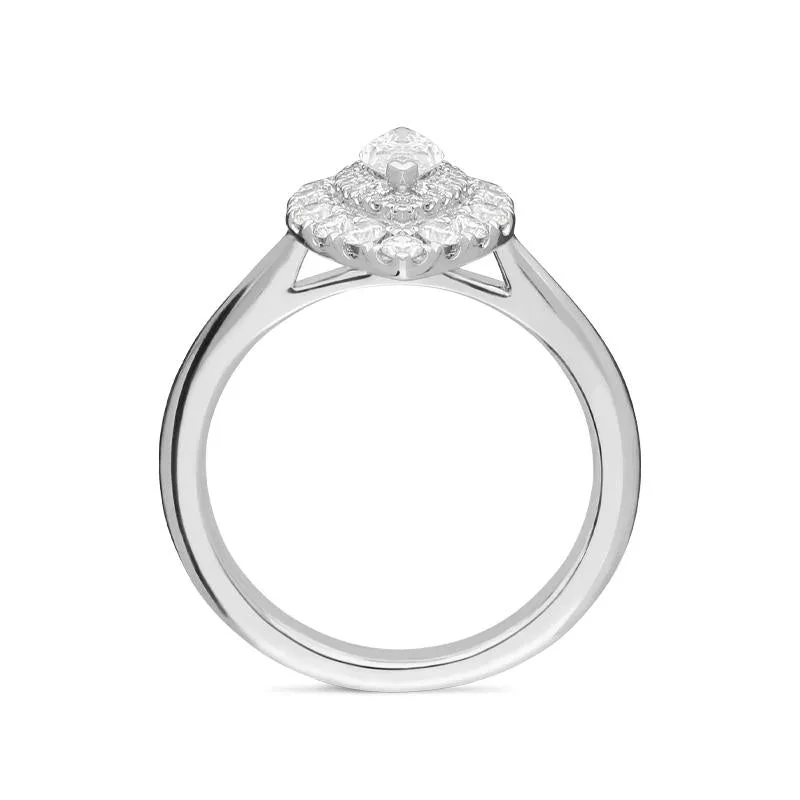 Platinum 0.75ct Diamond Marquise Ring sold by Jura Watches product image thumbnail 3