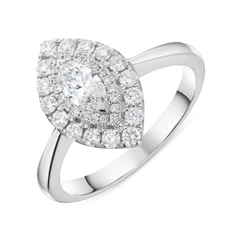 Platinum 0.72ct Diamond Marquise Ring sold by Jura Watches