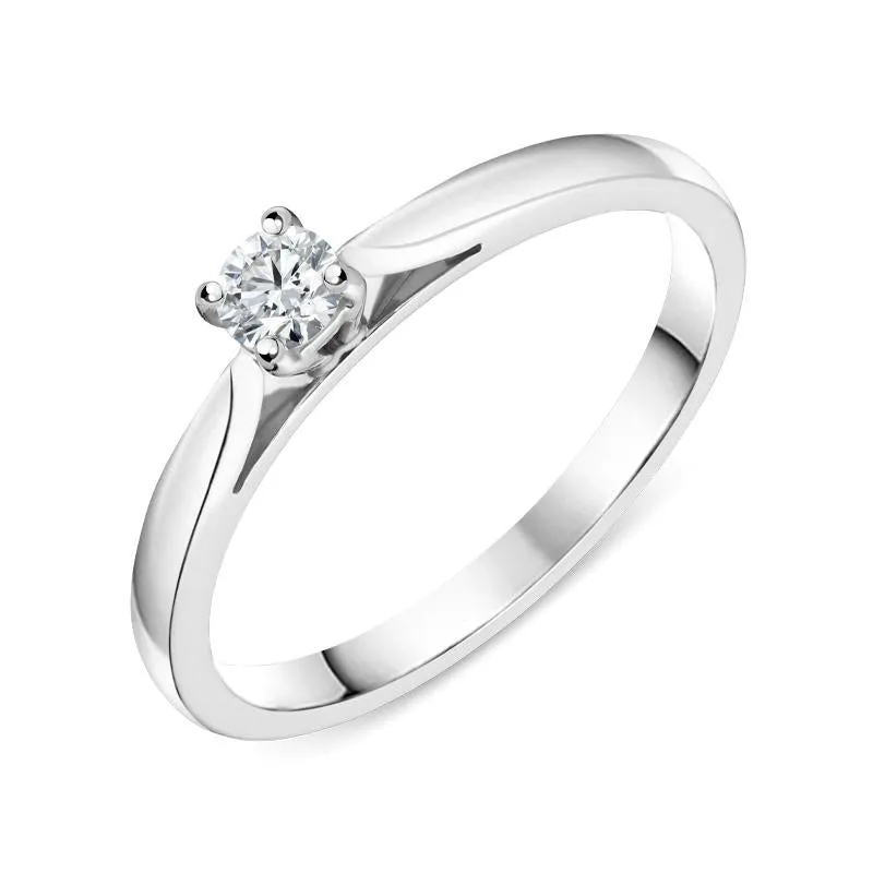 Platinum 0.15ct Diamond Brilliant Cut Solitaire Ring sold by Jura Watches