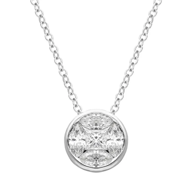 18ct White Gold 0.43ct Diamond Brilliant Cut Solitaire Necklace sold by Jura Watches