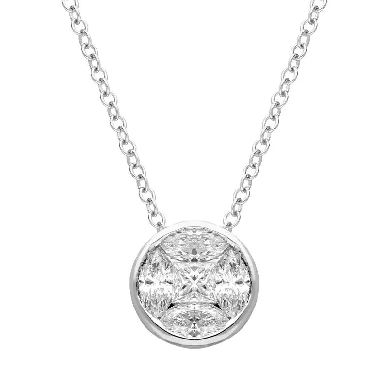 18ct White Gold 0.43ct Diamond Brilliant Cut Solitaire Necklace sold by Jura Watches