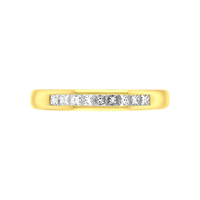 18ct Yellow Gold 0.35ct Diamond Princess Cut Channel Set Wedding Half Eternity Ring sold by Jura Watches product image thumbnail 3