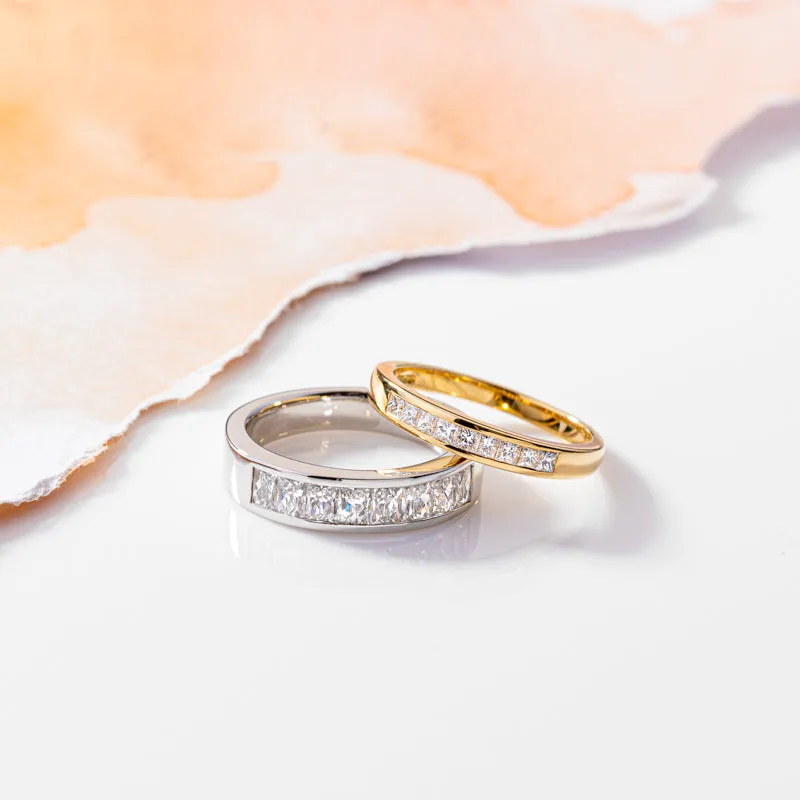 18ct Yellow Gold 0.35ct Diamond Princess Cut Channel Set Wedding Half Eternity Ring sold by Jura Watches product image thumbnail 4