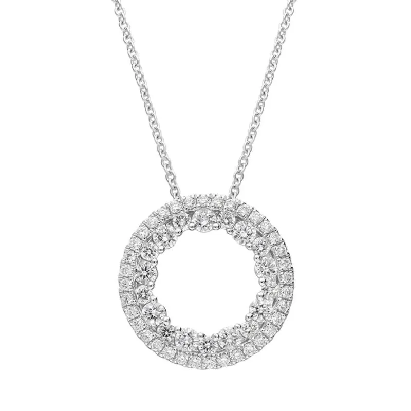 18ct White Gold 0.56ct Diamond Open Circle Necklace sold by Jura Watches