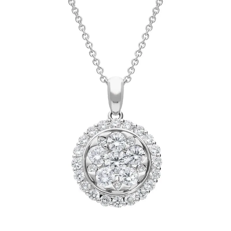 18ct White Gold 0.78ct Diamond Round Necklace sold by Jura Watches