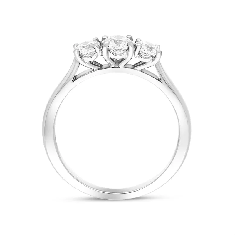 Platinum 0.75ct Diamond Brilliant Cut Trilogy Ring sold by Jura Watches product image thumbnail 2