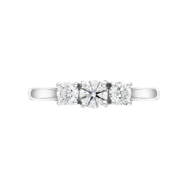 Platinum 0.75ct Diamond Brilliant Cut Trilogy Ring sold by Jura Watches product image thumbnail 3