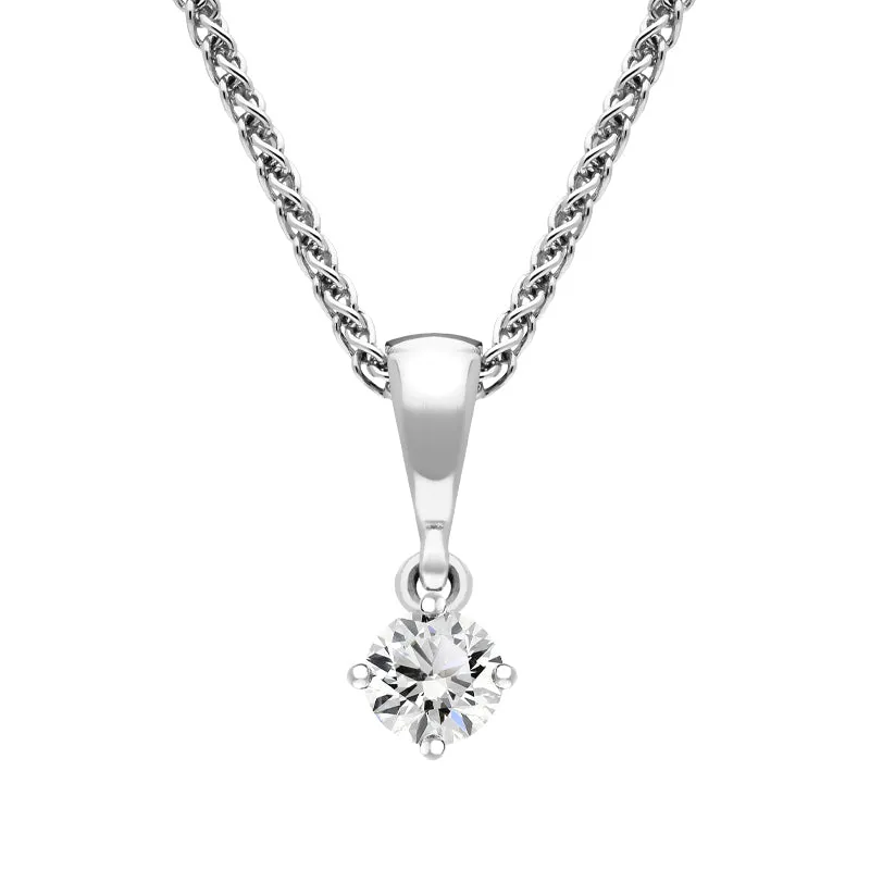 18ct White Gold 0.20ct Diamond Brilliant Cut Solitaire Necklace sold by Jura Watches