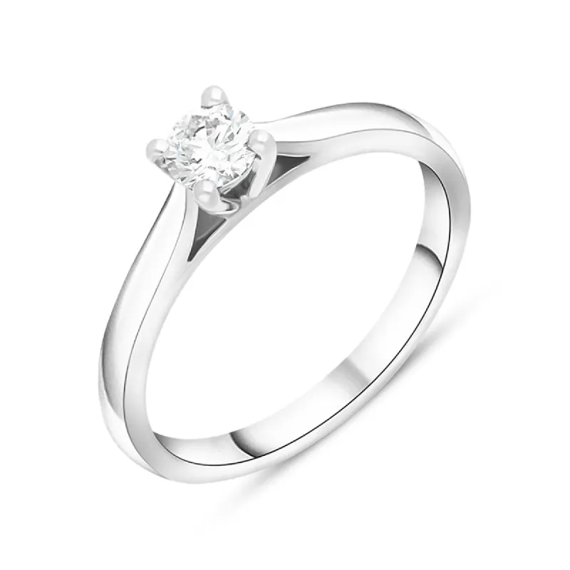 Platinum 0.20ct Diamond Brilliant Cut Solitaire Ring sold by Jura Watches