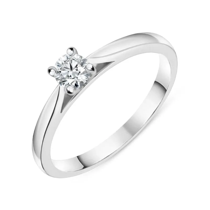 18ct White Gold 0.20ct Diamond Brilliant Cut Solitaire Ring sold by Jura Watches