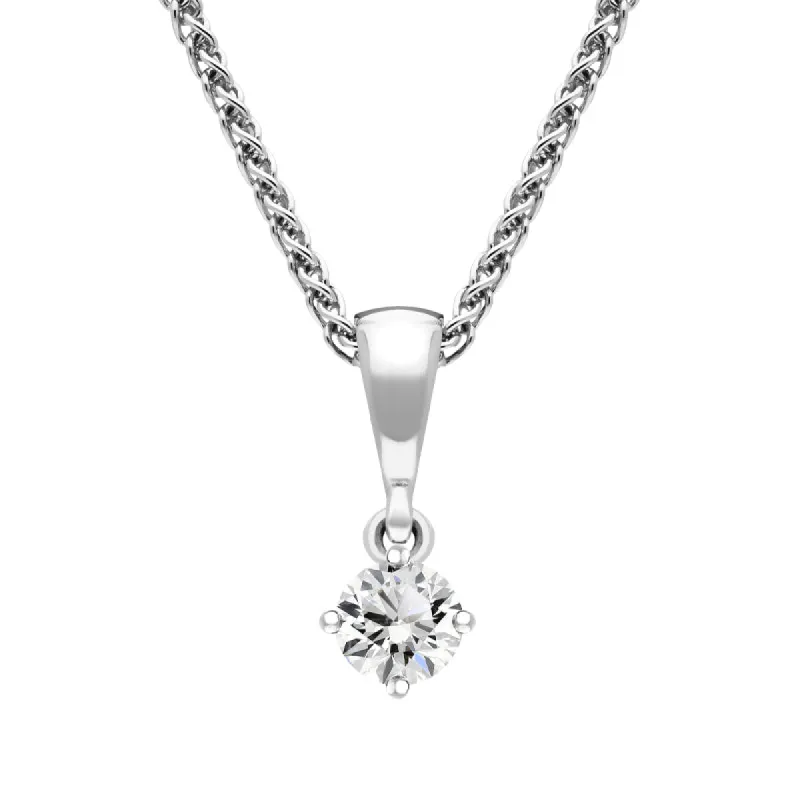 18ct White Gold 0.10ct Diamond Brilliant Cut Solitaire Necklace sold by Jura Watches