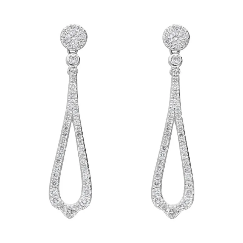 18ct White Gold 0.44ct Diamond Open Pear Drop Earrings sold by Jura Watches