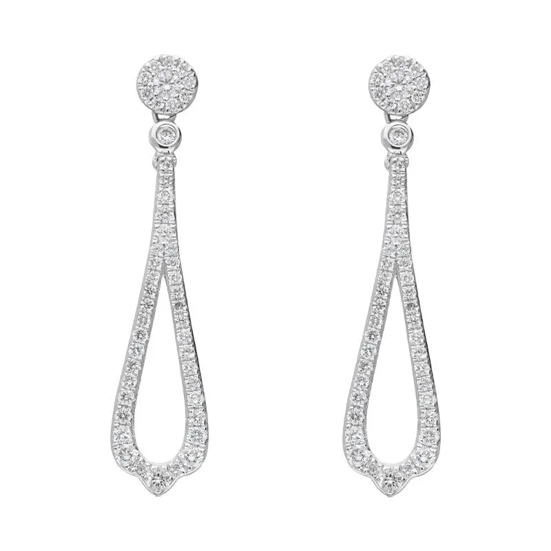 18ct White Gold 0.44ct Diamond Open Pear Drop Earrings sold by Jura Watches