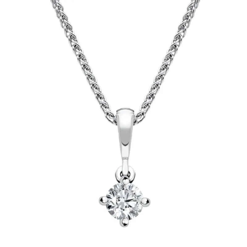 18ct White Gold 0.15ct Diamond Brilliant Cut Solitaire Necklace sold by Jura Watches