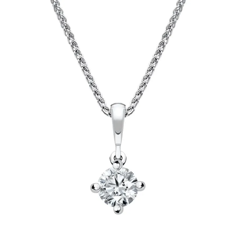 18ct White Gold 0.30ct Diamond Brilliant Cut Solitaire Necklace sold by Jura Watches