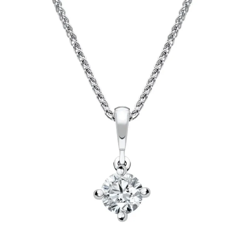 18ct White Gold 0.30ct Diamond Brilliant Cut Solitaire Necklace sold by Jura Watches