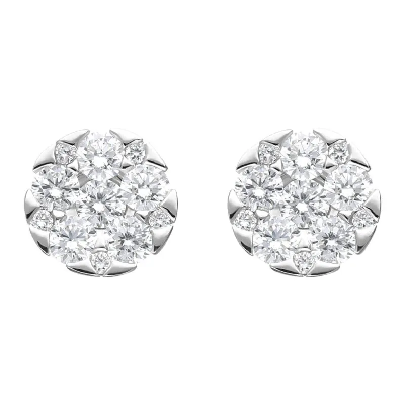 18ct White Gold 0.67ct Diamond Triangle Edge Stud Earrings sold by Jura Watches