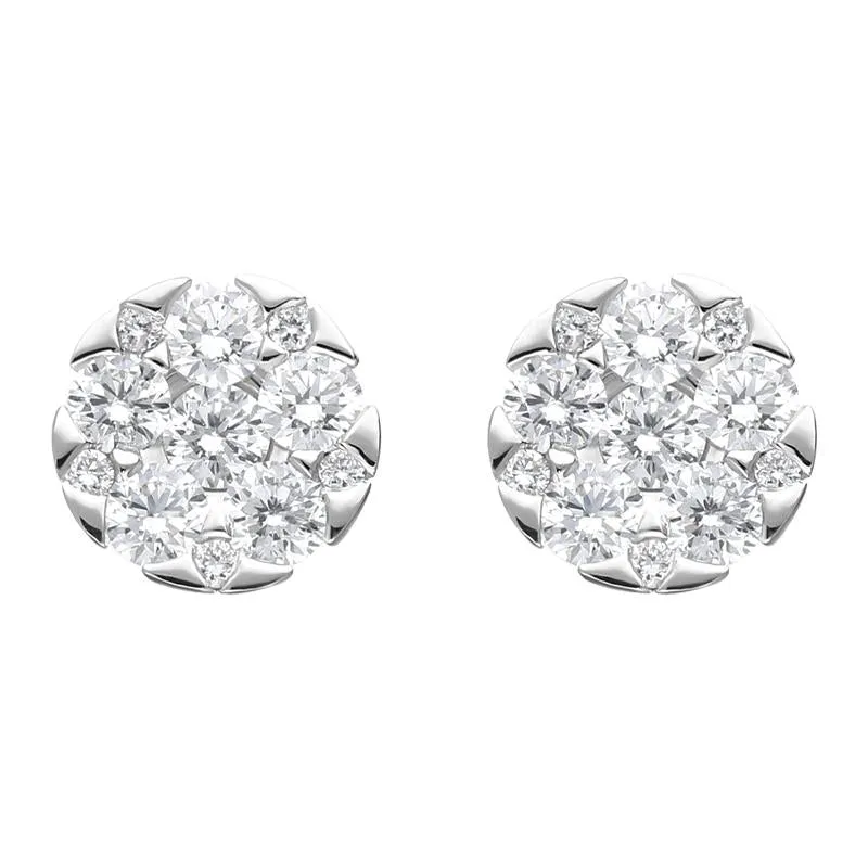 18ct White Gold 0.67ct Diamond Triangle Edge Stud Earrings sold by Jura Watches