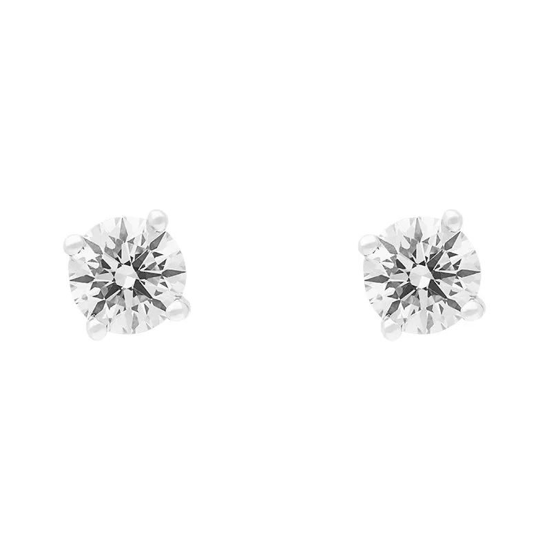 18ct White Gold 0.50ct Diamond Solitaire Stud Earrings sold by Jura Watches