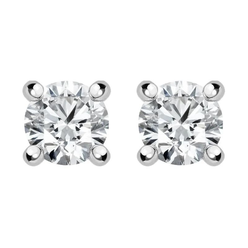 18ct White Gold 0.50ct Diamond Solitaire Stud Earrings sold by Jura Watches