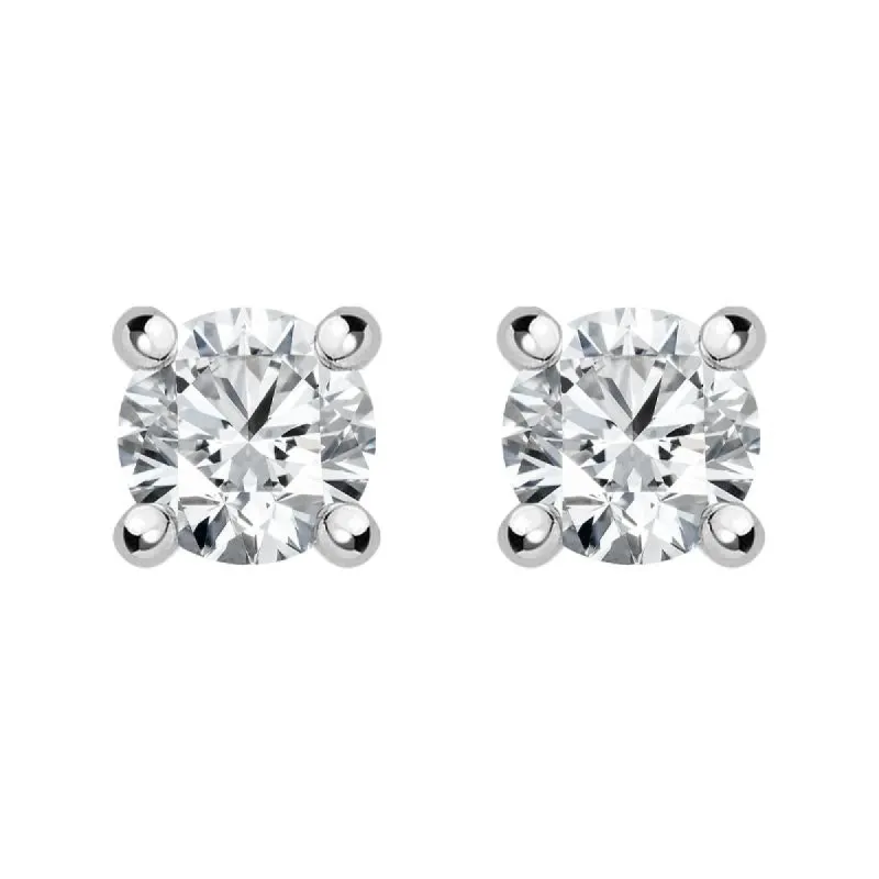 18ct White Gold 0.25ct Diamond Solitaire Stud Earrings sold by Jura Watches