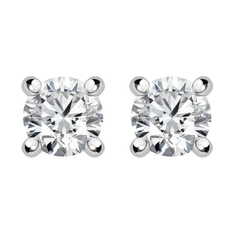 18ct White Gold 0.25ct Diamond Solitaire Stud Earrings sold by Jura Watches