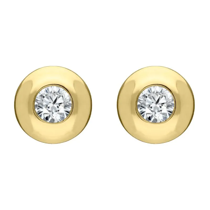 18ct Yellow Gold Diamond Solitaire Stud Earrings sold by Jura Watches