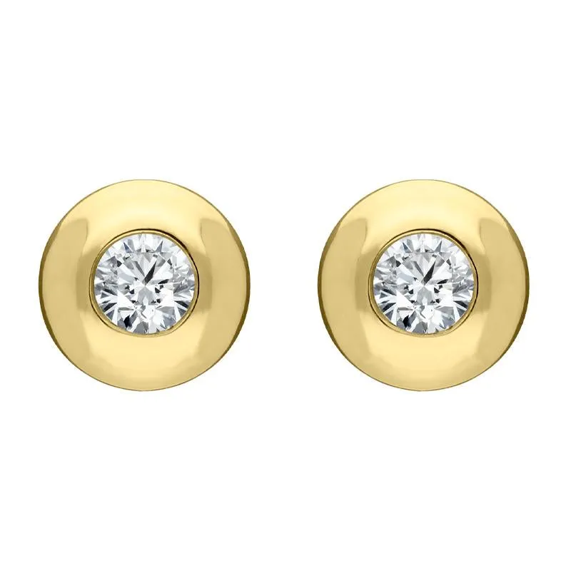 18ct Yellow Gold Diamond Solitaire Stud Earrings sold by Jura Watches