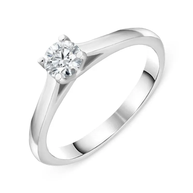 Platinum 0.34ct Diamond Solitare Ring sold by Jura Watches