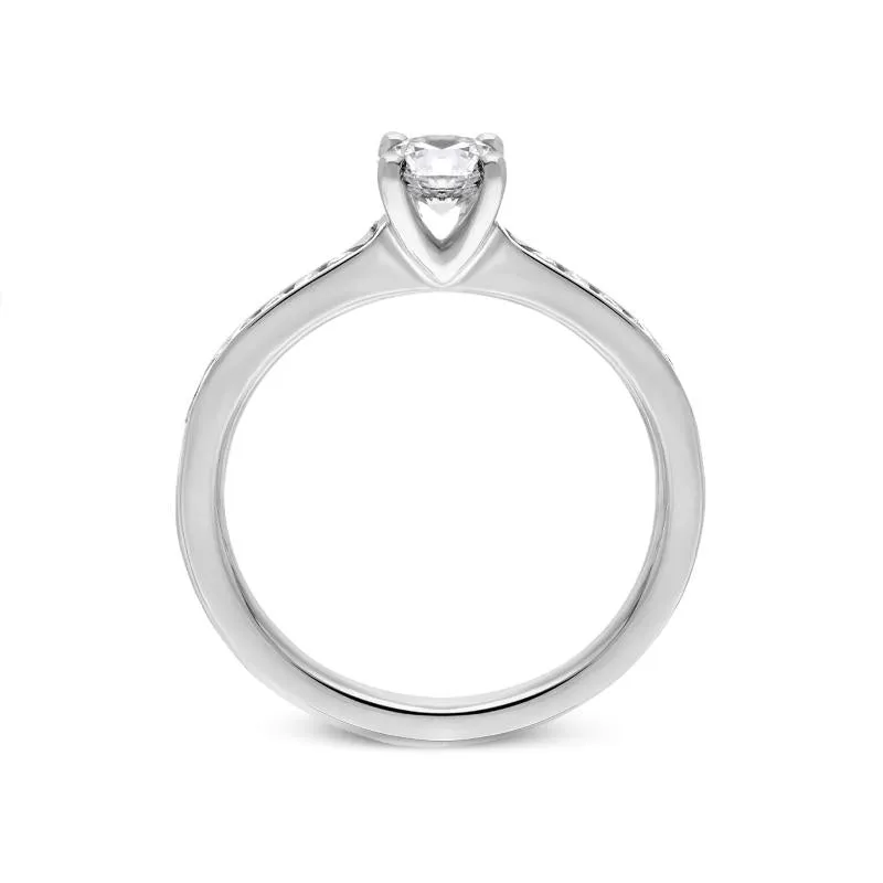 18ct White Gold 0.63ct Diamond Shoulder Solitaire Ring sold by Jura Watches product image thumbnail 2