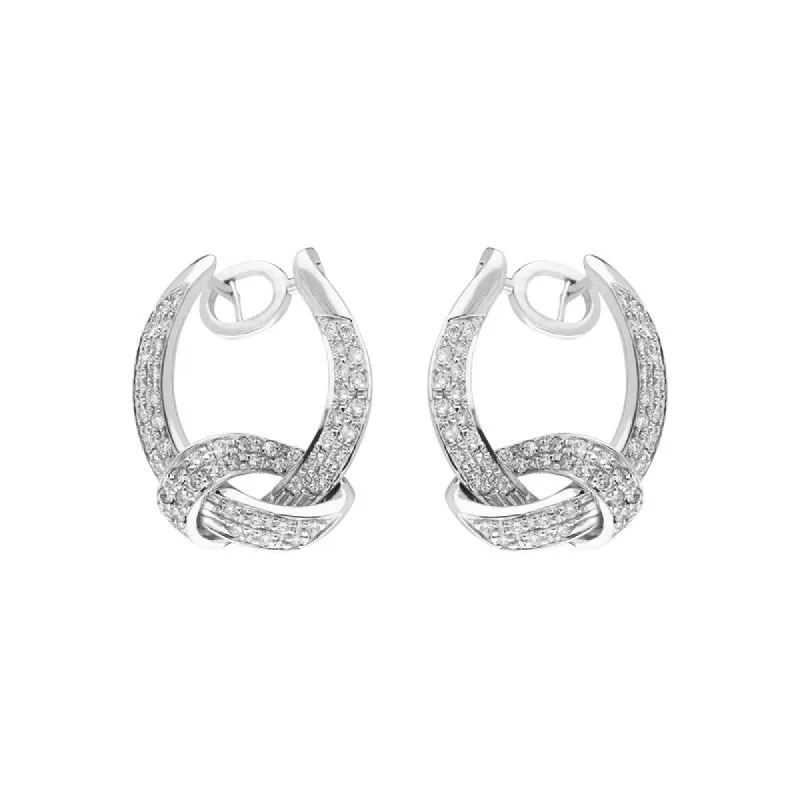 18ct White Gold Diamond Knot Drop Earrings sold by Jura Watches