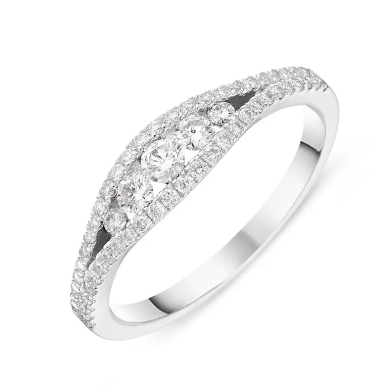 18ct White Gold 0.45ct Diamond Vintage Style Ring sold by Jura Watches