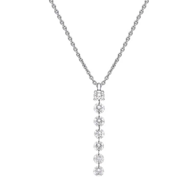 18ct White Gold 1.03ct Diamond Cascading Drop Necklace D sold by Jura Watches