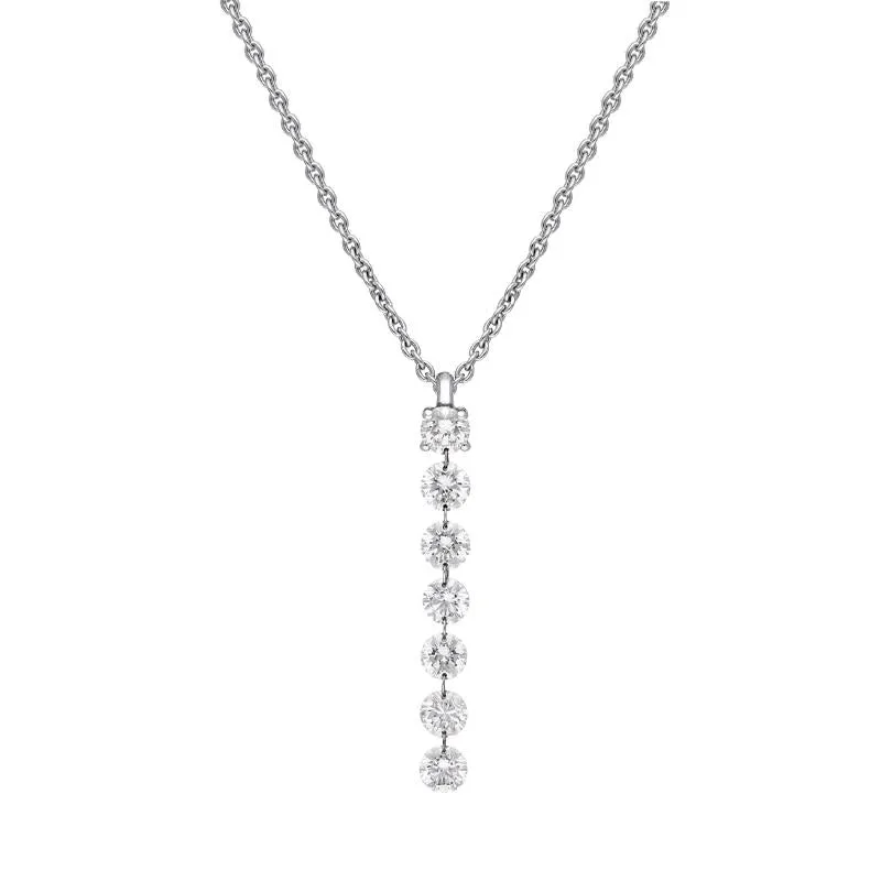 18ct White Gold 1.03ct Diamond Cascading Drop Necklace D sold by Jura Watches