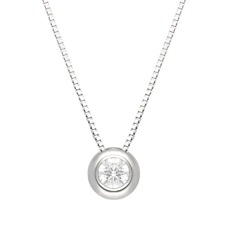 18ct White Gold 0.40ct Diamond Brilliant Cut Solitaire Necklace sold by Jura Watches