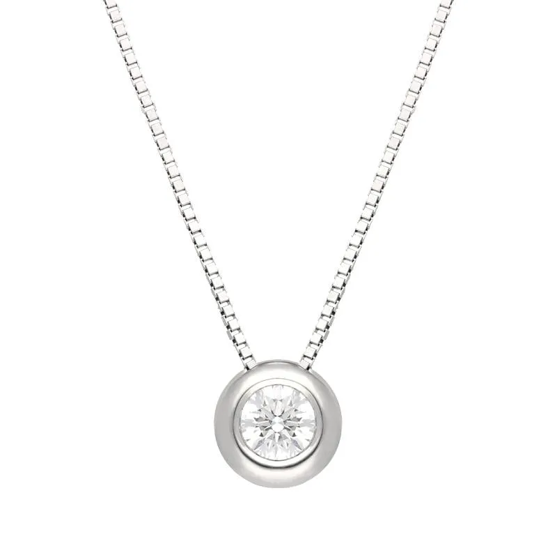 18ct White Gold 0.40ct Diamond Brilliant Cut Solitaire Necklace sold by Jura Watches