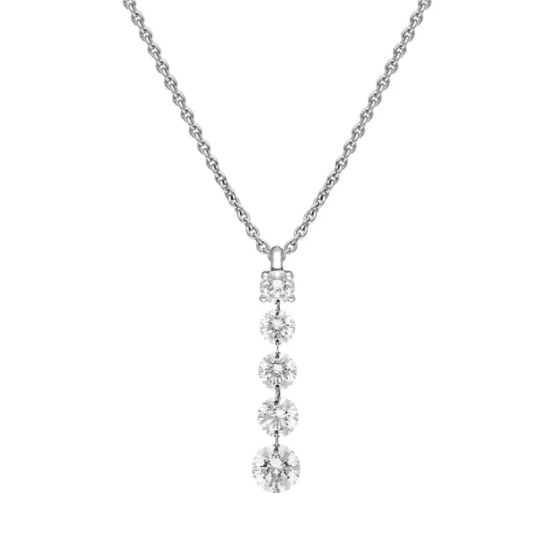 18ct White Gold 0.73ct Diamond Cascading Drop Necklace D sold by Jura Watches