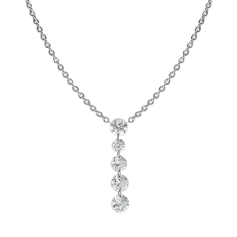 18ct White Gold 0.87ct Diamond Cascading Necklace sold by Jura Watches