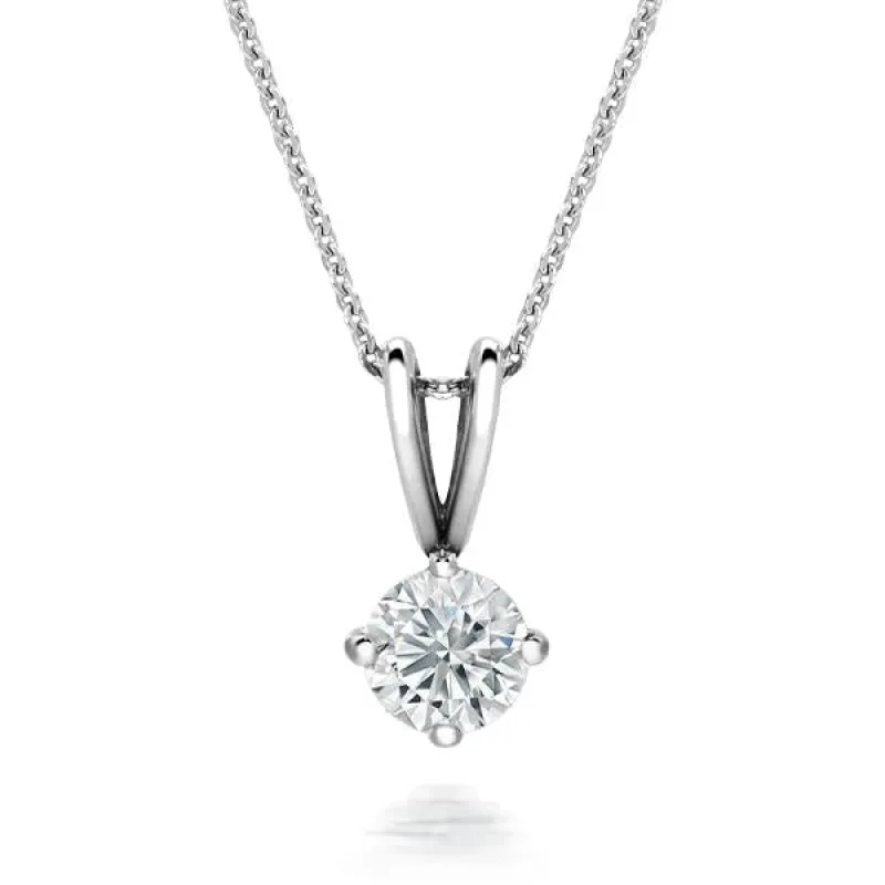 18ct White Gold 0.40ct Diamond Brilliant Cut Solitaire Necklace sold by Jura Watches