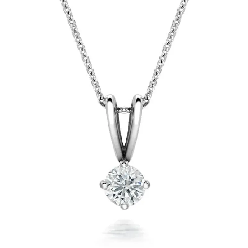 18ct White Gold 0.25ct Diamond Brilliant Cut Solitaire Necklace sold by Jura Watches