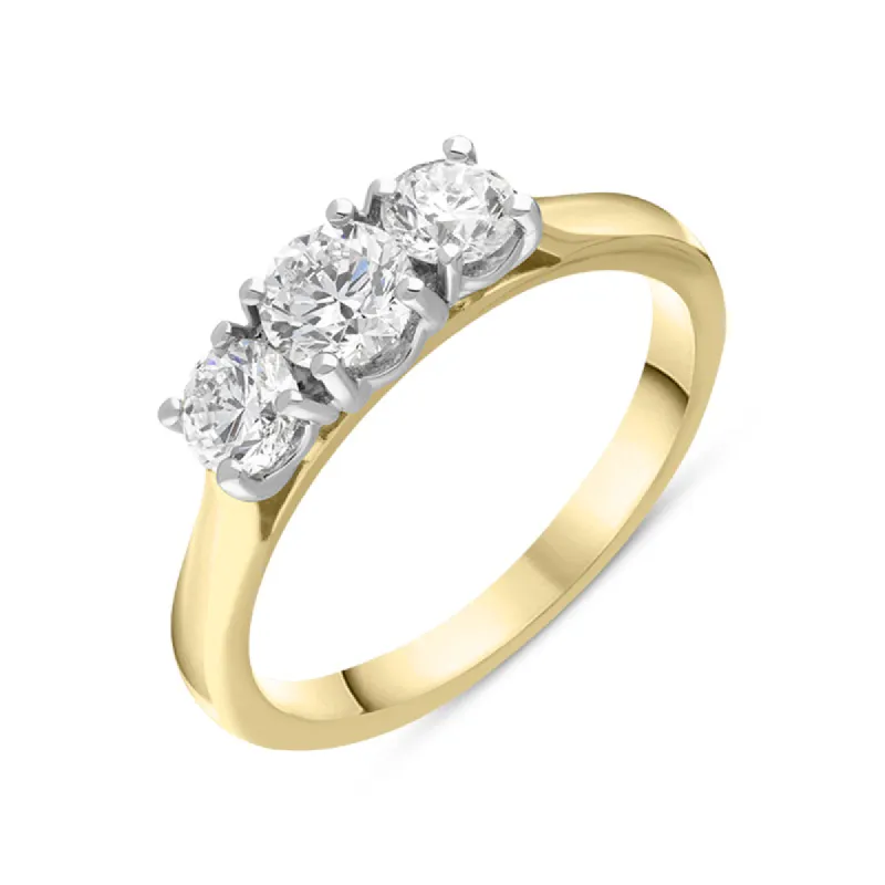 18ct Yellow Gold 1.03ct Diamond Trilogy Ring sold by Jura Watches