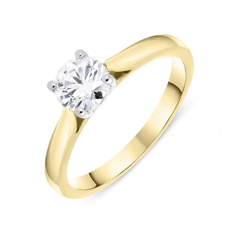 18ct Yellow Gold 0.63ct Diamond Brilliant Cut Solitaire Ring sold by Jura Watches