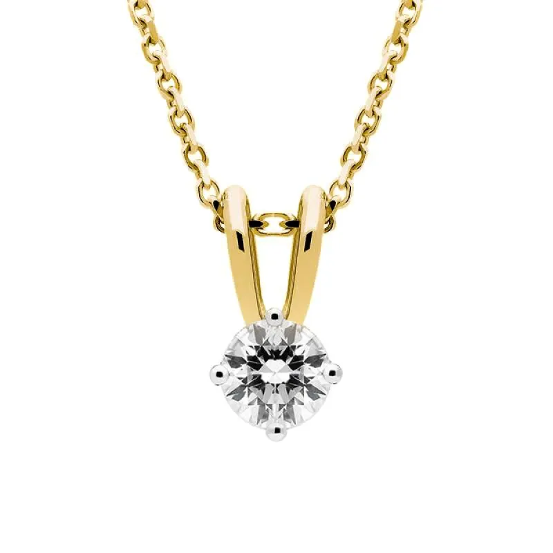 18ct Yellow Gold 0.40ct Diamond Brilliant Cut Solitaire Necklace sold by Jura Watches