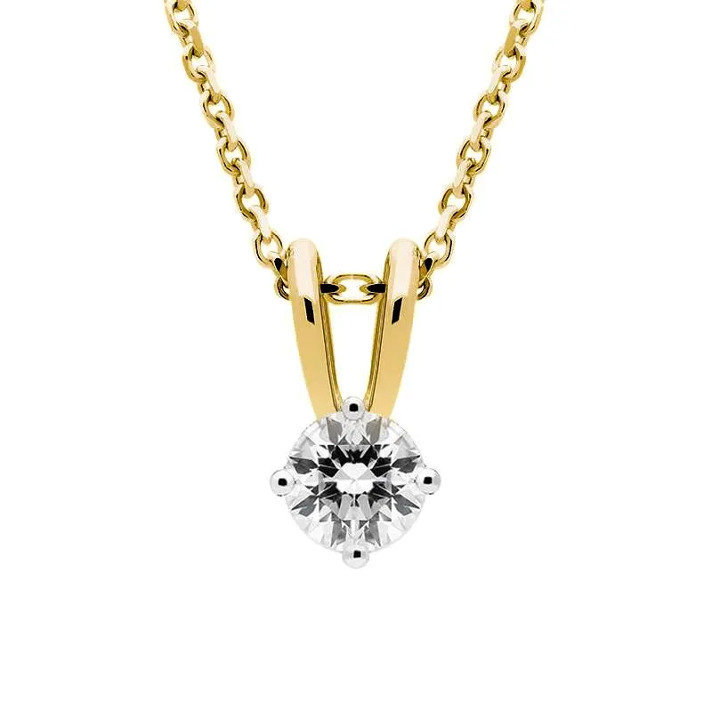 18ct Yellow Gold 0.40ct Diamond Brilliant Cut Solitaire Necklace sold by Jura Watches