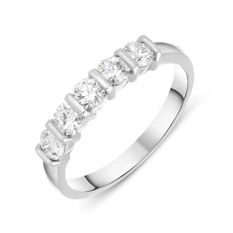 18ct White Gold 0.70ct Diamond Half Eternity Ring sold by Jura Watches