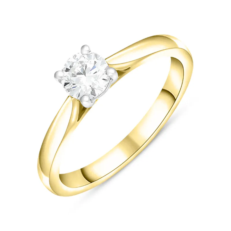 18ct Yellow Gold 0.50ct Diamond Brilliant Cut Solitaire Ring sold by Jura Watches