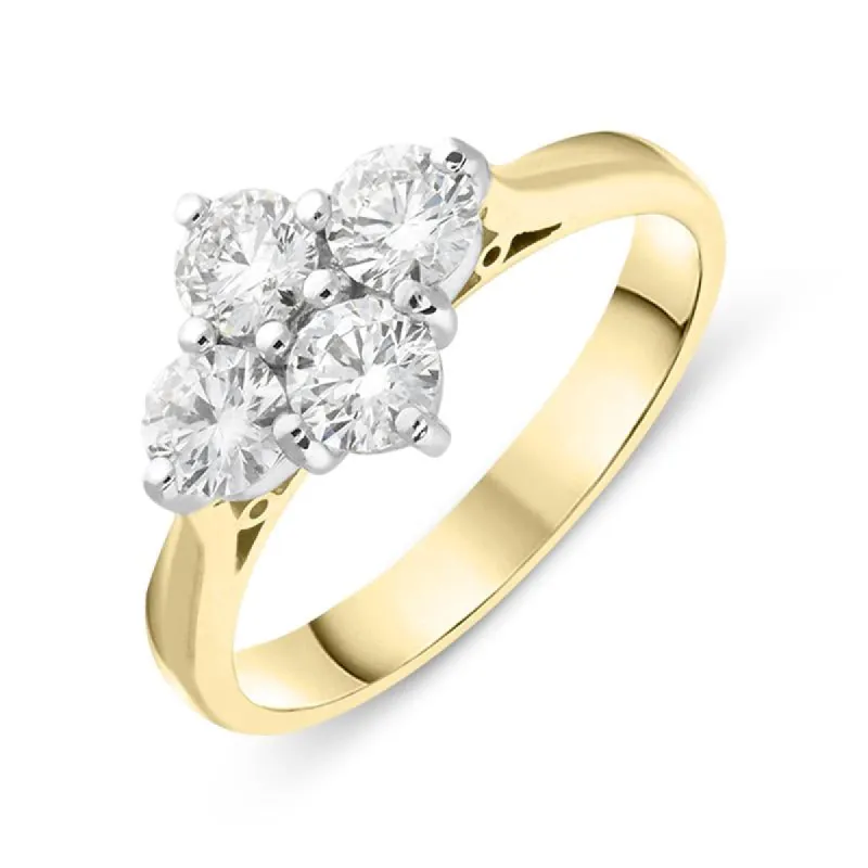 18ct Yellow Gold 1.00ct Diamond Cluster Ring sold by Jura Watches